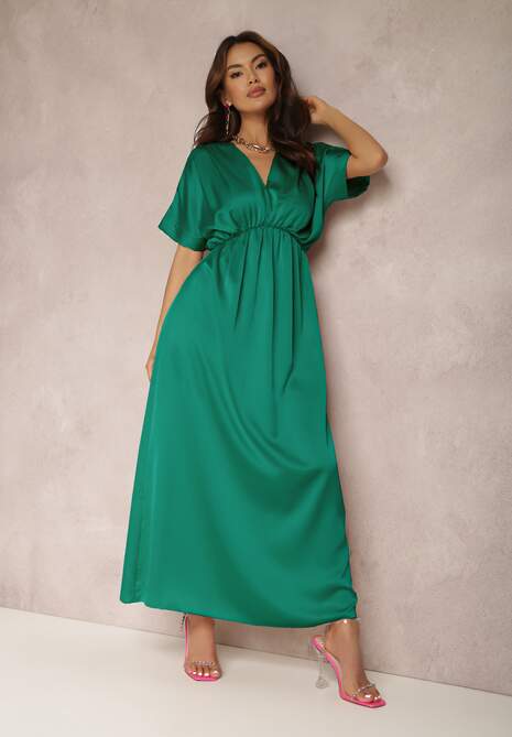 Zielona Sukienka Satynowa Cythora