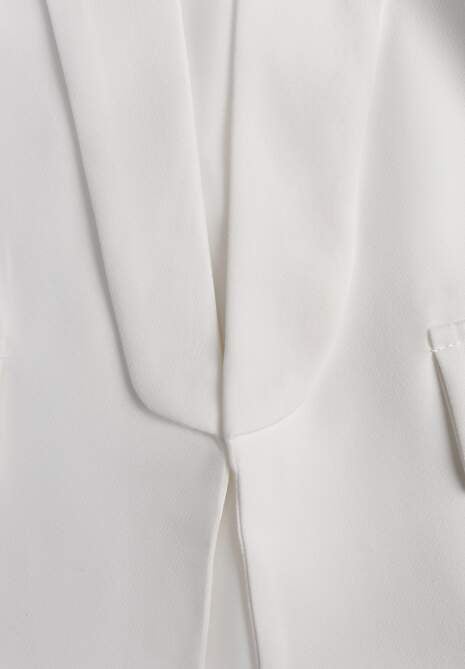 Biała Marynarka Niezapinana z Marszczonymi Rękawami Orolea 6