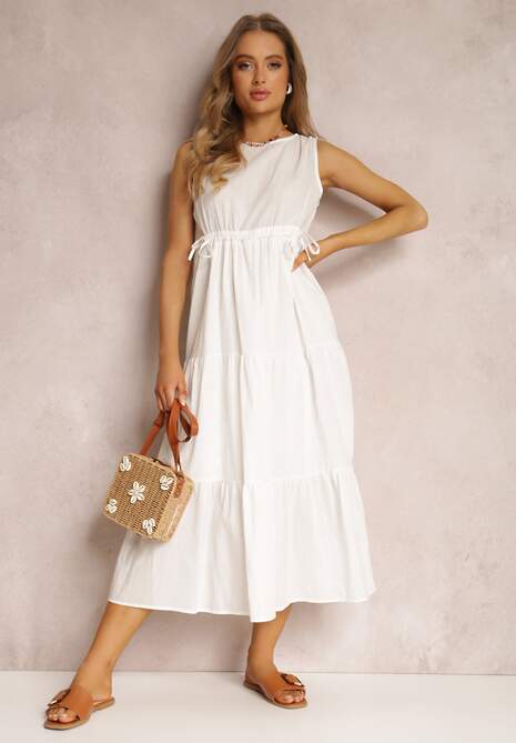Biała Sukienka Bawełniana Machi