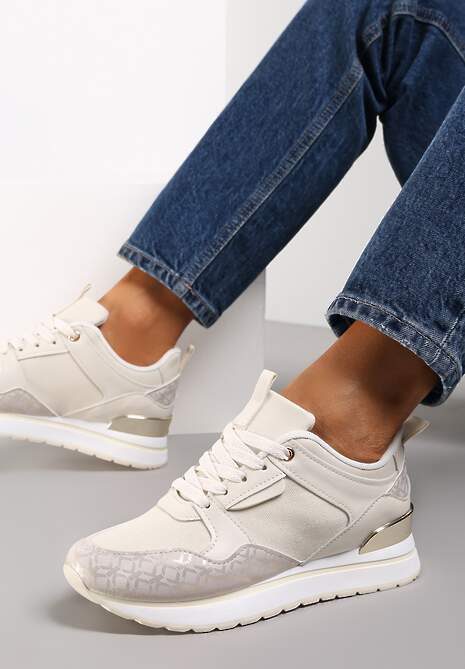 Beżowe Sneakersy Abeau