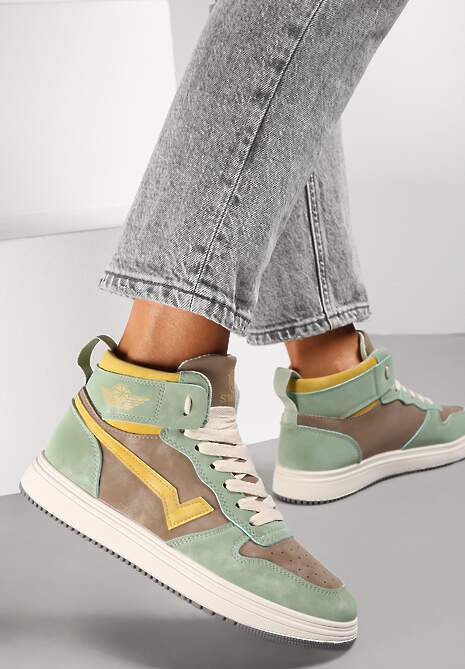 Zielono-Beżowe Sneakersy Espina