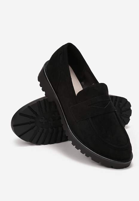 Czarne Mokasyny ze Skórzaną Wkładką Mathiva 4