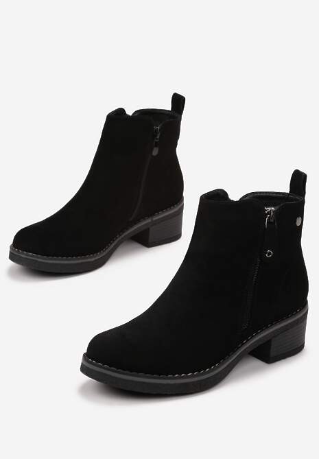 Botine negre cu imprimeu șarpe Perice 5