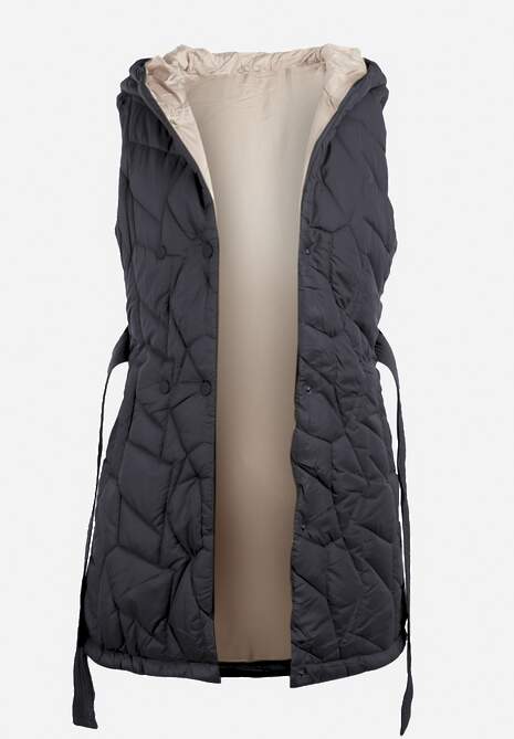 Vestă albastră închisă matlasată cu glugă și curea de legat Panolis 6