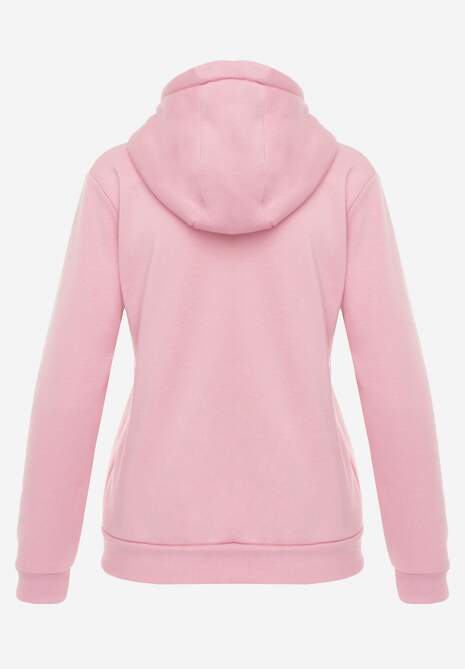 Różowa Bluza z Kapturem Zapinana na Suwak Edan 7