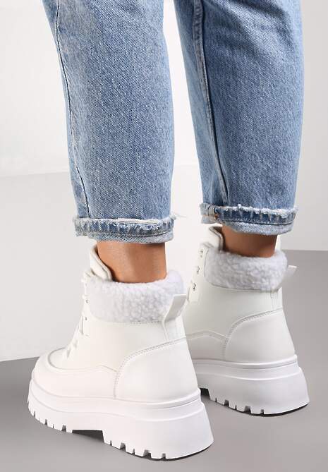 Ghete Albe cu Șireturi Janne 4