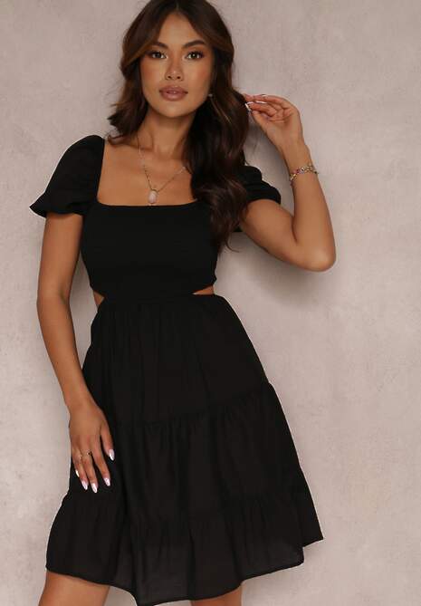 Czarna Sukienka Bawełniana Fjellon 4