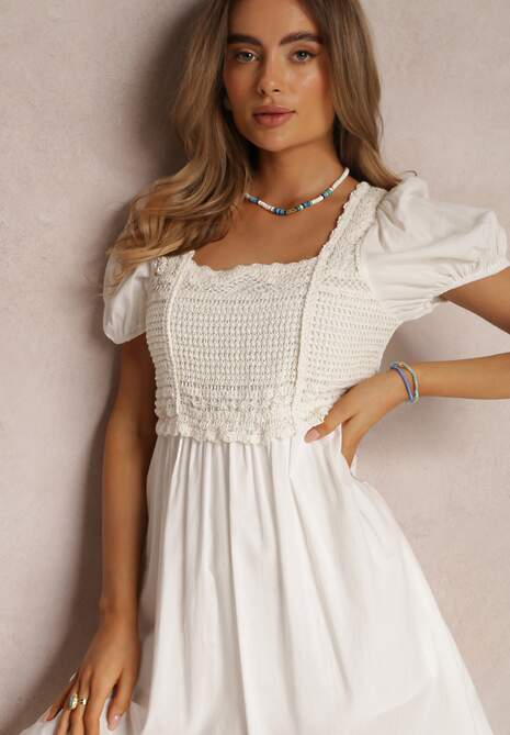 Rochie Albă din Bumbac Xysnea 4