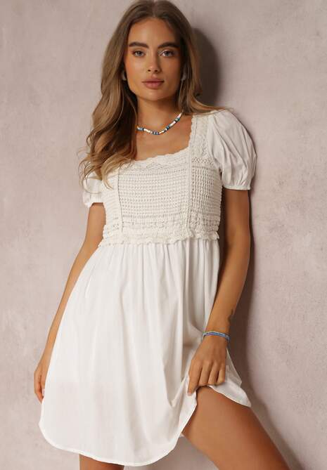 Biała Sukienka Bawełniana Xysnea