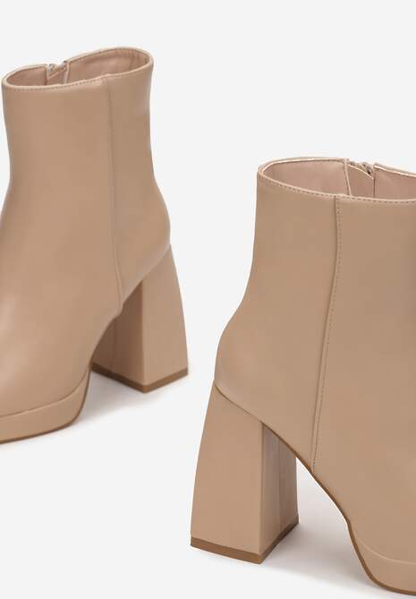 Botine bej Soila cu toc 5