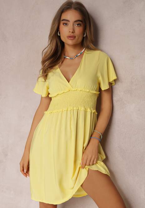 Żółta Sukienka z Wiskozy Rukhsar