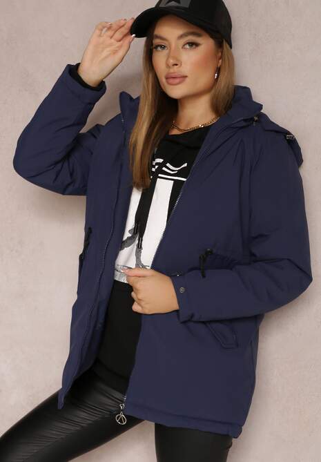 Granatowa Kurtka Parka Hallia
