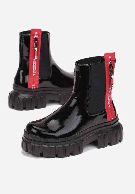 Botine Negre Ghete cu Talpă Groasă Egime 4