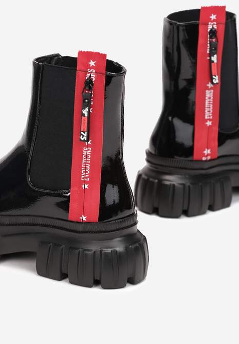 Botine Negre Ghete cu Talpă Groasă Egime 5