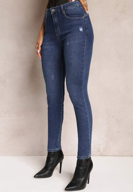 Granatowe Jeansy Skinny Push Up Chavi 4