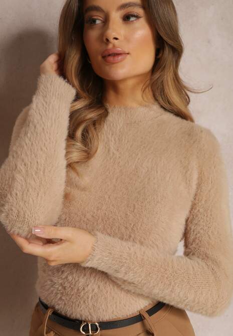 Ciemnobeżowy Sweter Wełniany Zashumi 5
