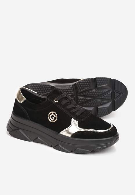 Czarne Sneakersy ze Skóry Naturalnej Nantale 4