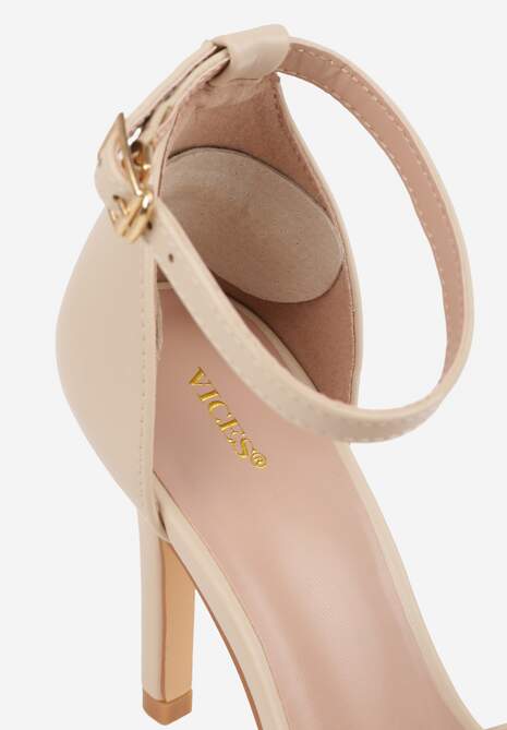 Beżowe Welurowe Zapiętki do Butów na Obcasie Coccine