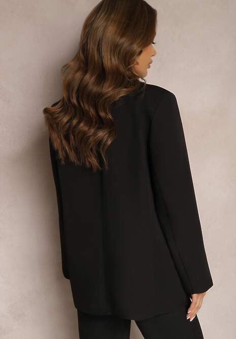 Czarna Marynarka Oversize Niezapinana Charme 4