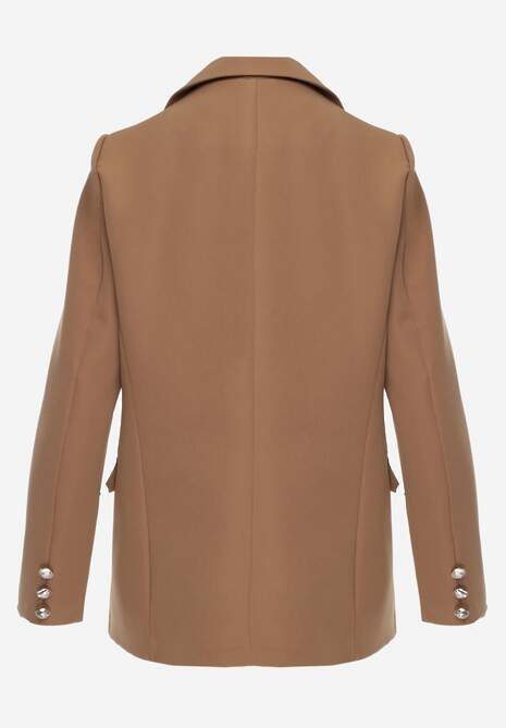 Jachetă maro deschis fără închidere cu nasturi decorativi Cose 7