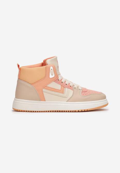 Biało-Pomarańczowe Sneakersy Maeramia 4