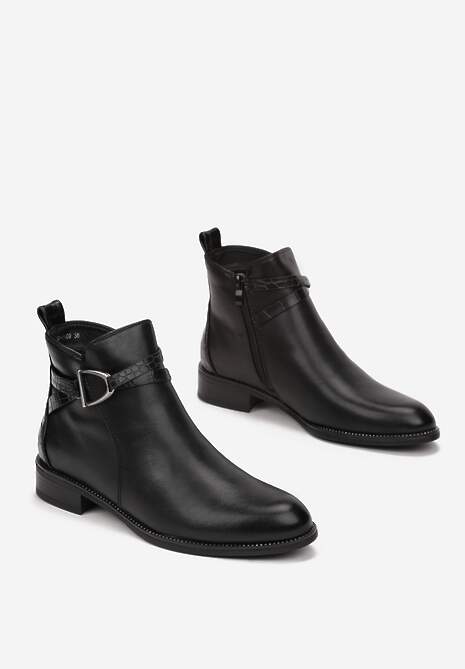 Ghete Botine Negre cu Cataramă Cholle 4