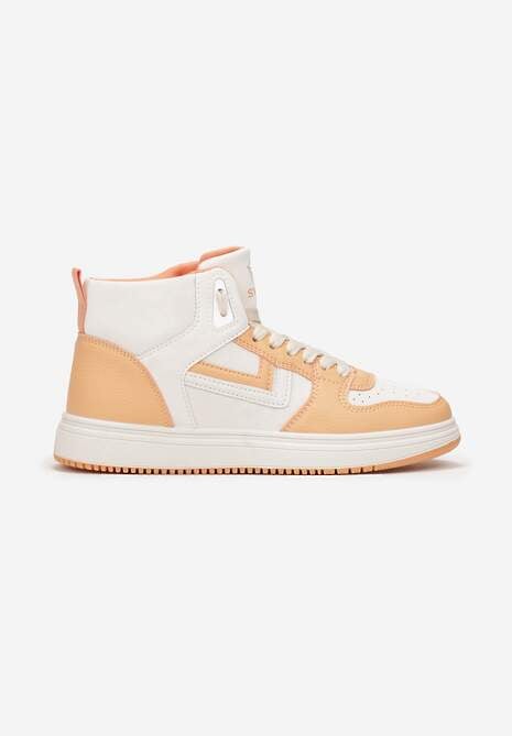 Beżowo-Pomarańczowe Sneakersy Maeramia 4