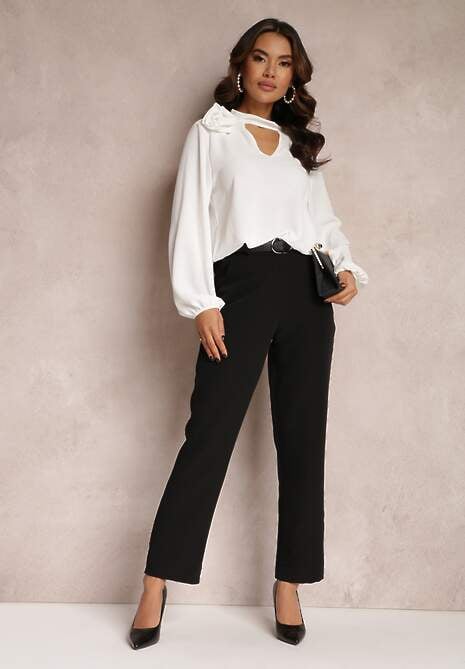 Bluză Albă cu Floare Ornamentală Tolna 5