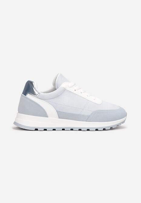 Niebieskie Sznurowane Sneakersy przed Kostkę Kiea 4