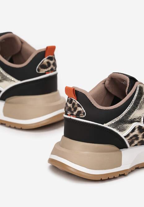 Czarne Sznurowane Sneakersy z Dekoracyjnymi Wstawkami Ialul 5