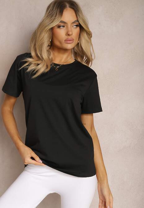 Czarna Koszulka z Bawełny o Fasonie T-shirt Lormarka 4
