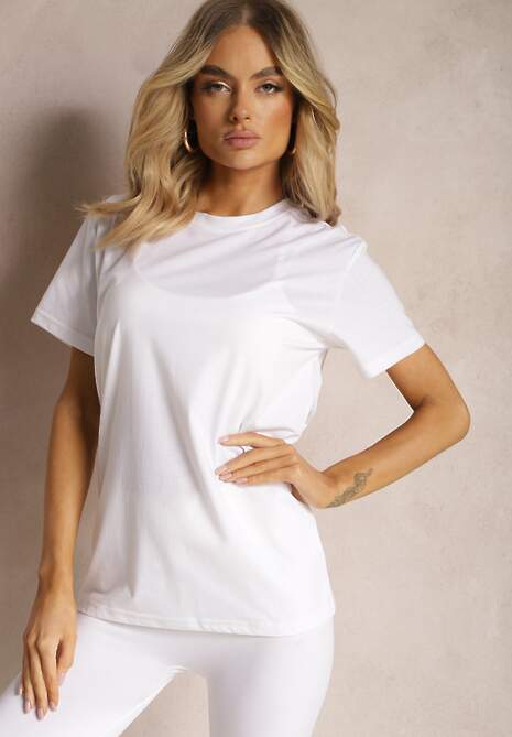 Biała Koszulka z Bawełny o Fasonie T-shirt Lormarka