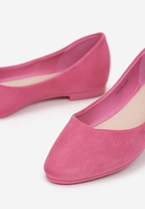 Balerini Fucsia Slip On din piele intoarsa ecologica Samanvi 5