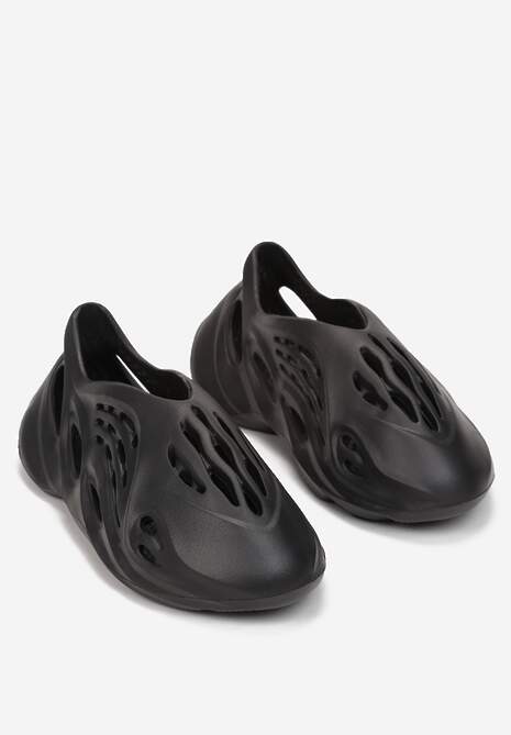 Czarne Wsuwane Sneakersy przed Kostkę z Wycięciami Sasovia 4