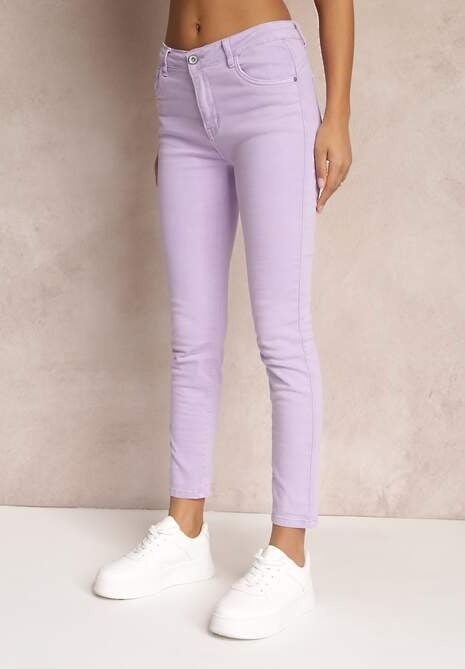 Fioletowe Jeansy Skinny z Efektem Push Up Karinali 4