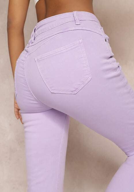 Fioletowe Jeansy Skinny z Efektem Push Up Karinali 5