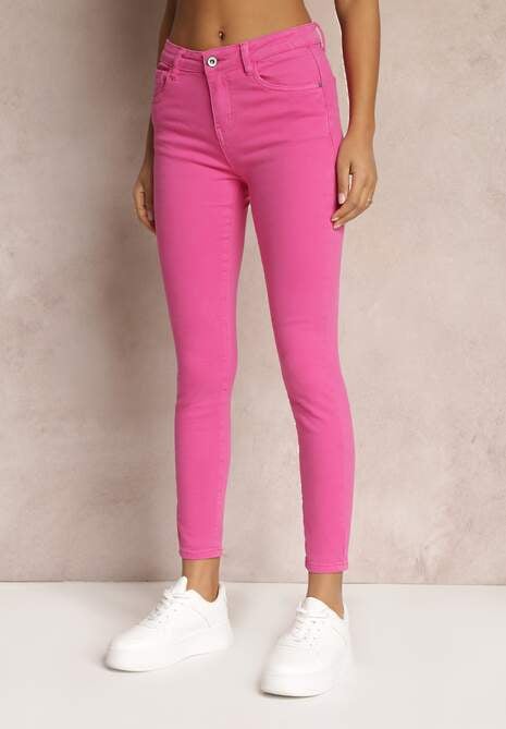 Fuksjowe Jeansy Skinny z Efektem Push Up Karinali 4