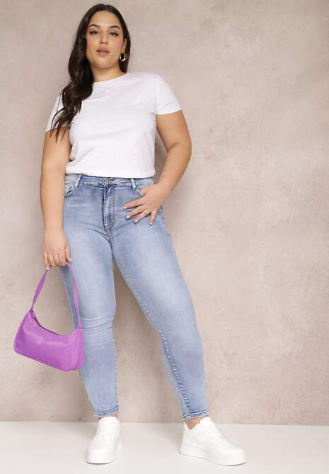Niebieskie Jeansy Skinny z Efektem Push Up Haidyn 4