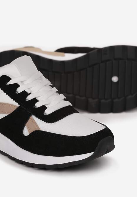 Biało-Czarne Sneakersy na Grubej Podeszwie Pheona 5