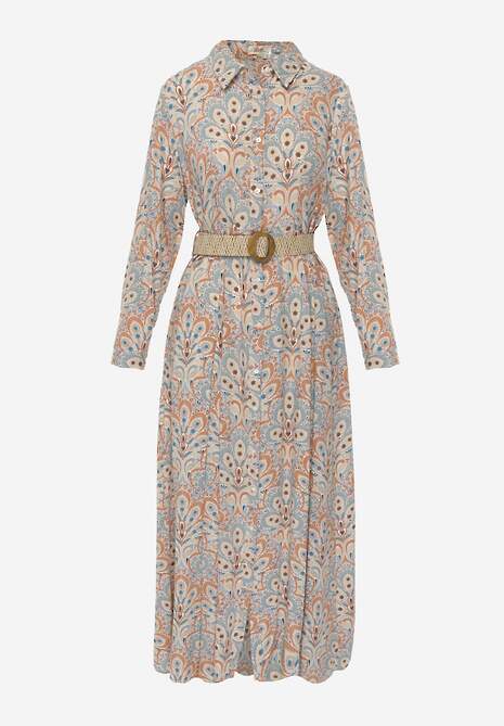 Rochie Cămașă Albastru Deschis cu Curea Suplimentară și Mâneci Suflecate Alonie 6