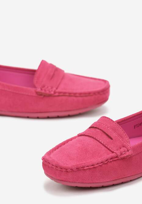 Mocasini Fucsia Slip-On cu Talpă Plată și Cusături Titalona 5