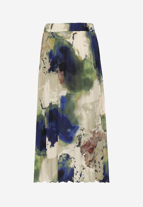 Fustă Verde-Bleumarin Pliuri Talie Elastică Symbiote 7