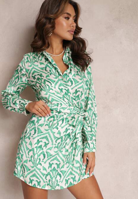 Rochie Verde Tip Envelope cu Imprimeu Mildsmith 4