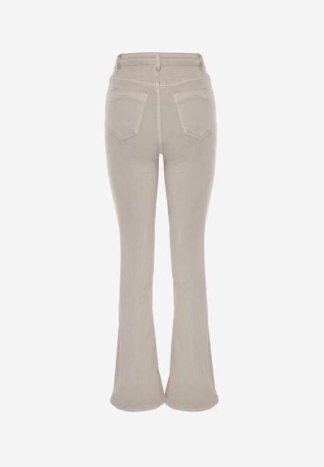 Jasnobeżowe Jeansy Dzwony Bawełnanie Briris 7