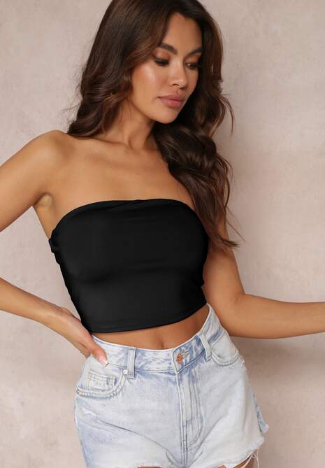 Top Negru din Material Elastic cu Elastic la Spate Fynla