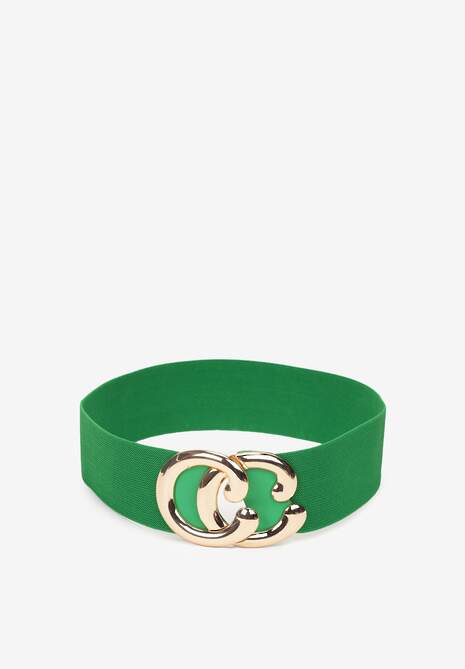 Curea Verde din Material Elastic cu Cataramă Metalică Patrickson
