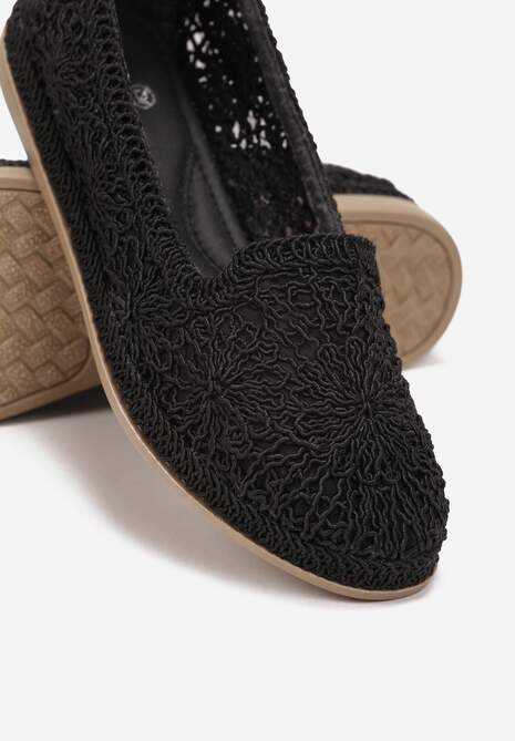 Espadrile Negre Intră în Pană Împletite gleznă Hensla 5
