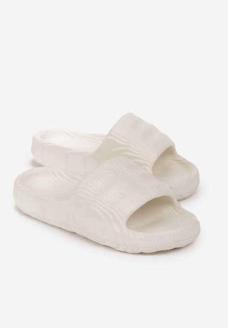 Białe Piankowe Klapki z Ozdobnym Tłoczeniem Eupnia 4