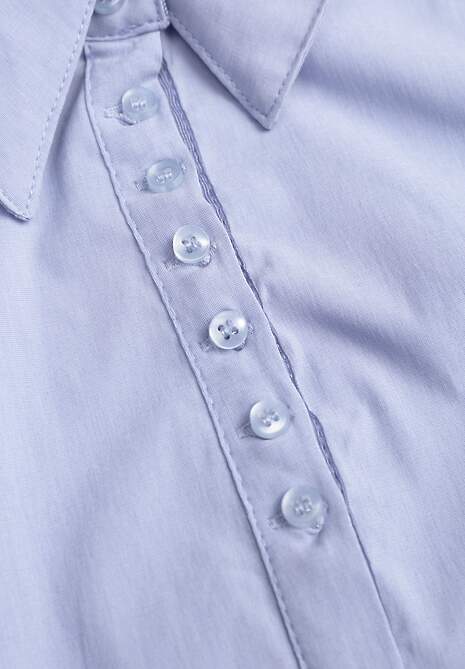 Cămașă Albastru Deschis Simplă cu Mâneci Scurte și Guler Hollitta 6