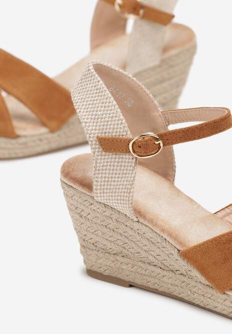 Sandale Espadrile Maro cu Platformă și Împletitură Decorativă Vixania 5